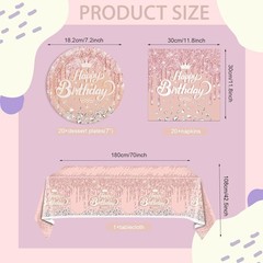 Rose Gold Birthday Decorations 41Pcs Pink Party Supplies Balloon Set Banner