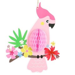 6pcs Tropical Bird Hanging Decoration Parrot Paper Hawaiian Party Bar Wall Decor
