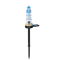Resin Solar Lighthouse Light LED Waterproof for Outdoor Garden Decoration