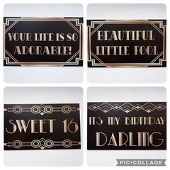 Gatsby Photo Booth Props by Prop Trunk – Double Sided PVC – SEE DESCRIPTION