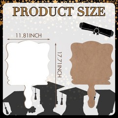 2 Pcs Large Graduation Sublimation Blanks Fans 17.7×11.8 Inch Class of 2026 B…