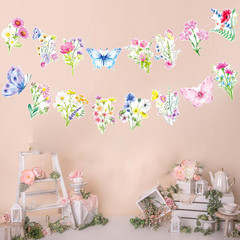Wildflower Party Banners 2PCS Wildflower Birthday Party Supplies Spring Floral P