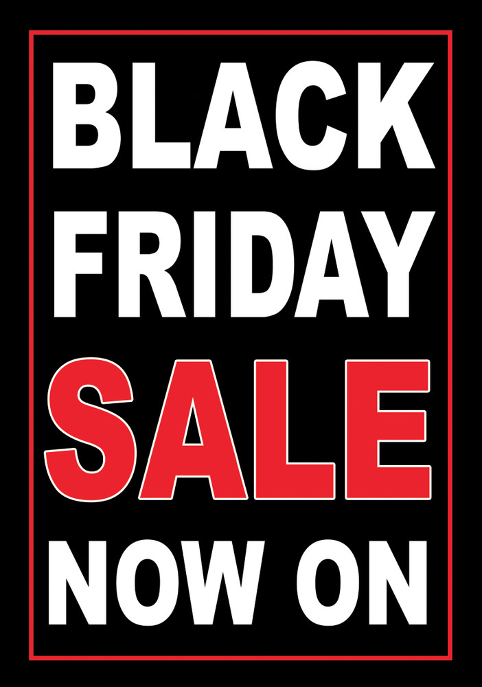 Black Friday Sale Poster Bespoke Text Wording Logo Any % Discount Retail Shop