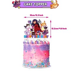Aphmau Plushies Cat Theme Birthday Party Supplies Set Banner Balloon Cake Topper