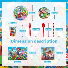 Super Mario 168pcs Party Decorations Set Kids Birthday Balloon Tableware Kit
