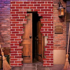 Wizards Door Banner Brick Signs Magical Wizard Door Banner 78.7″ x 47.2″