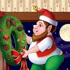 Funny Santa Elf Totem CHRISTMAS ELVES DOOR COVER POSTER Holiday Mural Decoration