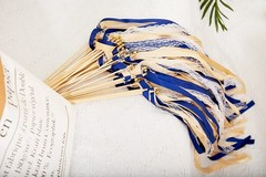 Wishprom 100 Pack Ribbon Wedding Wands Sticks Wedding Party Favors Streamers …