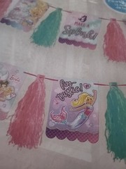 Barbie Mermaid Dreamtopia Glitter Tassel Garland Party Decoration