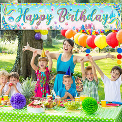 Mermaid Happy Birthday Banner under the Sea Princess Party Decor Photo Backdrop