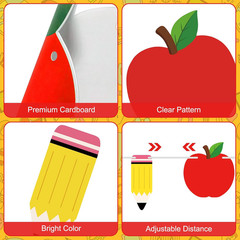 Back to School Decorations Banner – DIY Paper Pencil and Apples Banners, Red