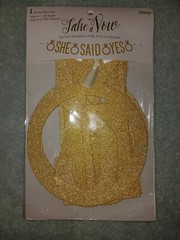 She Said Yes, Gold Glittery 7ft Engagement Banner. New