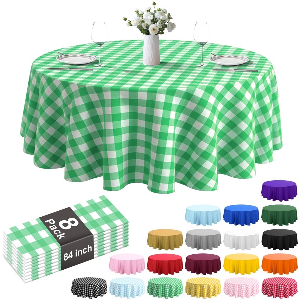 8 Pack Plastic Tablecloth 84″ Disposable Table Cloths for 6 to 8 Foot Tables …