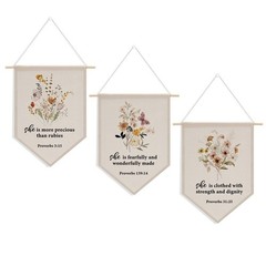 2 PCs Inspirational Bible Verse Botanical Toddler Baby Room Nursery Wall Deco…