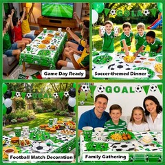 World Cup Soccer Party Decorations – 123PCS Set for 24, Plates, Napkins, Banner