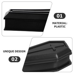 6 Pcs Plastic Miniature Coffin Boxes Halloween Candy Treat Boxes Lid