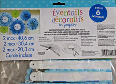 It’s A Boy Paper Fan Party Decorations 6 Pieces Circle Blue 2(16″) 2(12″) 2(8″)