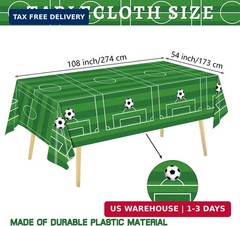 QIYANPAX 4 Pieces Soccer Tablecloths – Soccer Birthday Party Decorations Soccer