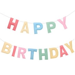 Felt Happy Birthday Banner, Pre-Strung 3D Birthday Rainbow Garland, Reusable …