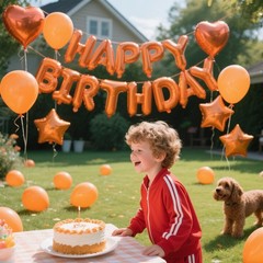 27 Pcs Orange Birthday Decorations, 3D Letters Orange Happy Birthday Balloon …
