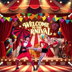 Large Backdrop 7x5Ft Theme Party Decorations Welcome to The 7X5 FT Carnival
