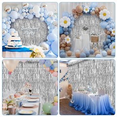 Accevo Silver Party Streamers 3Pack Metallic Tinsel Foil 3 Pack,