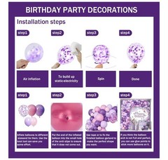 Purple Butterfly Birthday Decorations Balloon Arch Kit – Glitter Butterfly Party