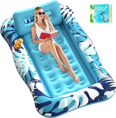 65″ Thicken PVC Inflatable Lounge Pool Float Heavy Duty For Adults River Tanning