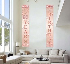 Happy Birthday Rose Gold Banner Cheers to 95 Years Backdrop Balloon Confetti …