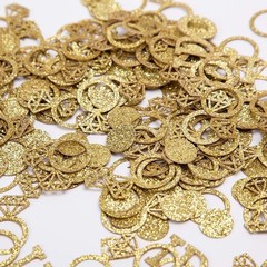 Gold Wedding Table Confetti,Glitter Paper Diamond Ring Confetti, I Do Engagem…
