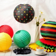 12 Pcs Juneteenth Decoration Black History Paper Lanterns Black Red Green Ye…