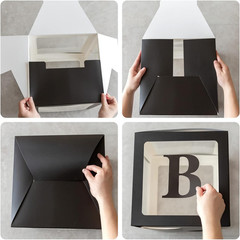 4Pcs Transparent Baby Boxes,Clear Balloon Boxes Backdrop with 16 Letters,Transpa