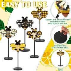 3 Pcs Summer Bee Tiered Tray Decorations Honey Bee Table Centerpiece Summer W…