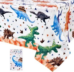 1PCS Dinosaur Tablecloth – Dinosaur Birthday Decorations Three Rex Party Tabl…