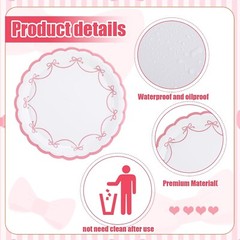 25 Place Setting Pink and White Scalloped Disposable Tableware Paper Plates