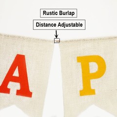 Burlap Happy Birthday Banner, 7 inches by 5 inches, Rainbow, Multicolor