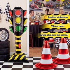 3 Pack Giant Self Standing Foil Balloons 3.5 ft Traffic Light and 1.6 ft Road…