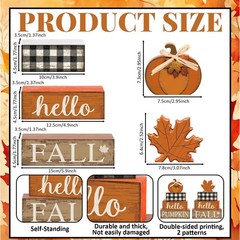5 Pcs Fall Table Decor Reversible Maple Leaves & Pumpkin Centerpiece