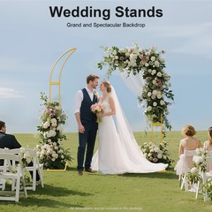 2Pcs Metal Wedding Arch Backdrop Flower Stand Balloon Stand Party Event Decor