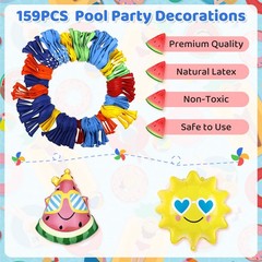 159PCS Summer Pool Beach Party Decorations Splash Tropical Balloon Garland Ar…