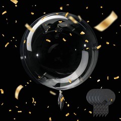 Clear BoBo Balloons – 10pcs 30inch Large Transparent Bubble Globos with Ribbo…
