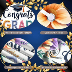 Graduation Backdrop 2026 Floral Congrats Grad Banner for Party Decorations Class
