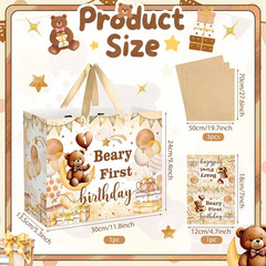 Beary First Birthday Decorations for Boys Girls Beary 1St Birthday Gift Bags wit