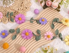 Felt Colorful Daisy Banner – Spring Birthday Wedding Party Decorations,Colorful