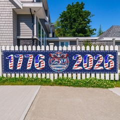 American 250th Banner for Independence Day, Memorial Day Decorations