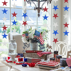 Star Garland, 4 Pack Red White and Blue Star Decorations for 4Th of July Patriot