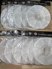 Quasimoon 10 Hanging White Mesh Lanterns 10″
