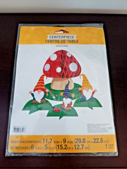 Mushroom & Gnomes Paper Centerpiece Tabletop Decoration 11.7 X 9 Inches NIP