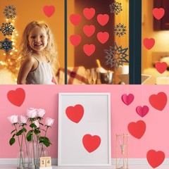 200 Pieces Hearts Cutouts Paper Heart Shapes 4 Inch Red Heart Shape Paper Cut…