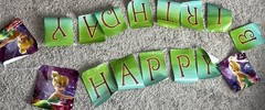 Vintage Disney Fairies TinkerBell 10 ft Happy Birthday Banner Plastic Y2K